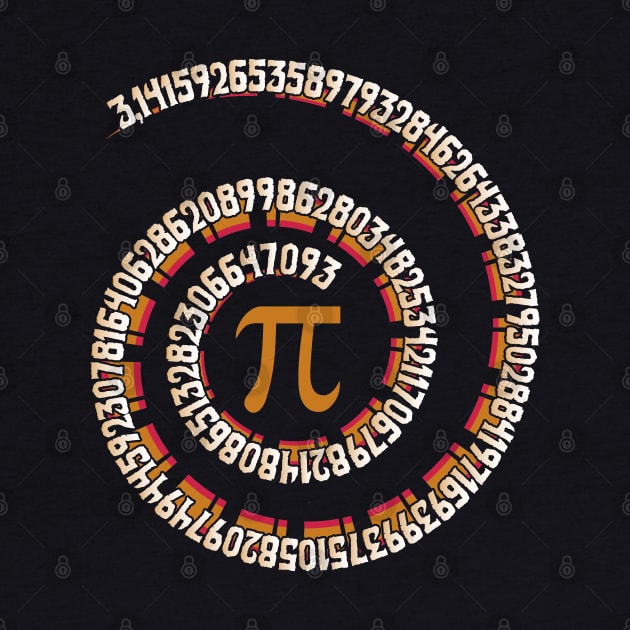 Pi Day 3.14 Spiral Pi Math Gift For Teachers by Tesszero